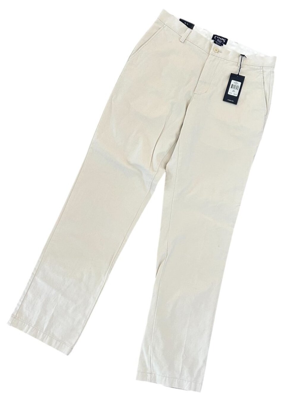 NWT CHAPS Flat Front Chino Khaki Classic Straight Leg Size 32x34 Business Casual